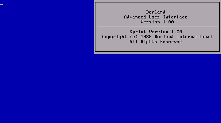 Borland Sprint 1.0 - Splash
